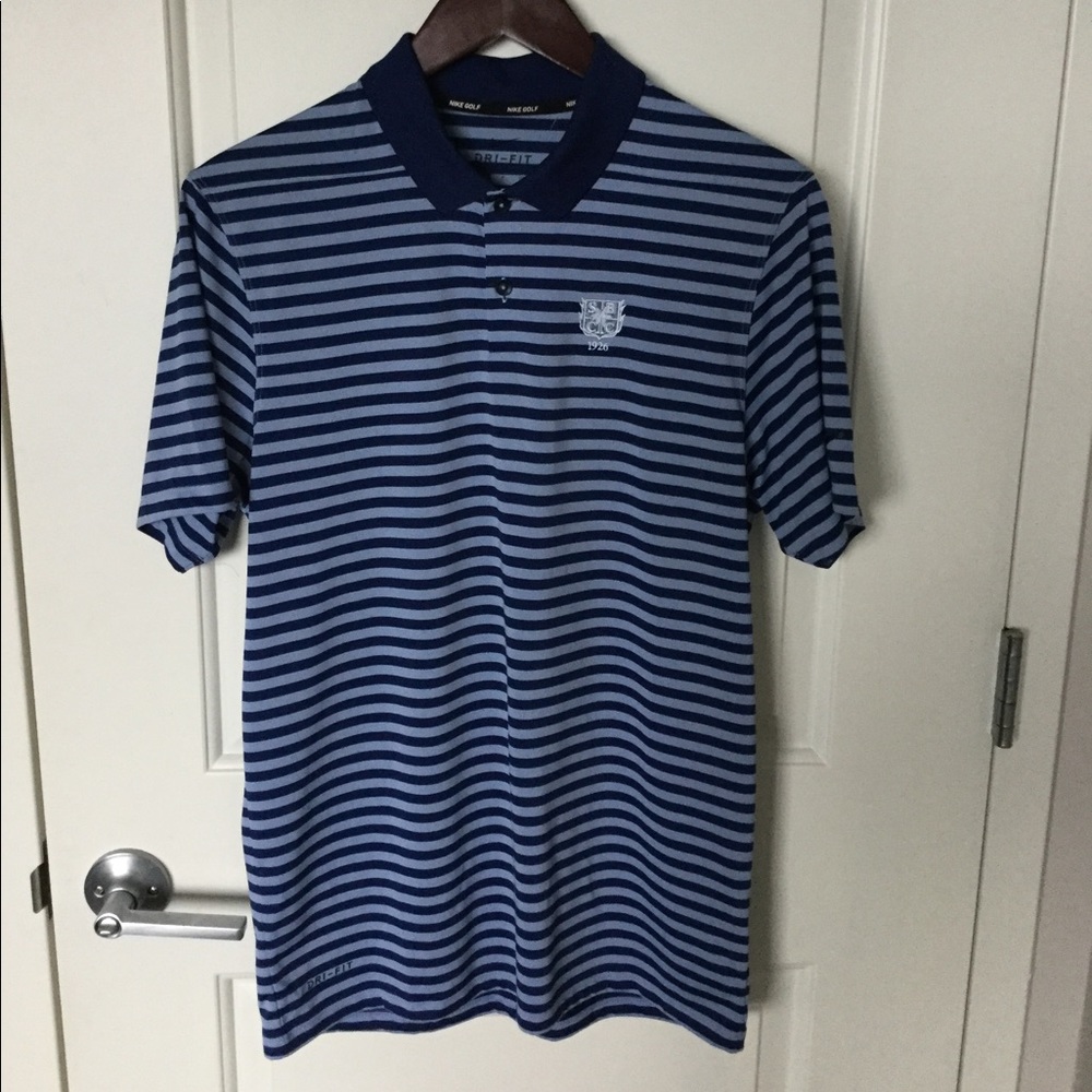 NWOT Men’s Nike Golf Dri-Fit Striped Golf Shirt Size Small